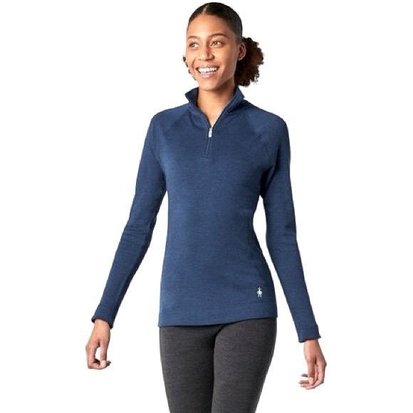 Smartwool Navy Merino Wool 1/4 Zip Base Layer Top Size S - Picture 1 of 5
